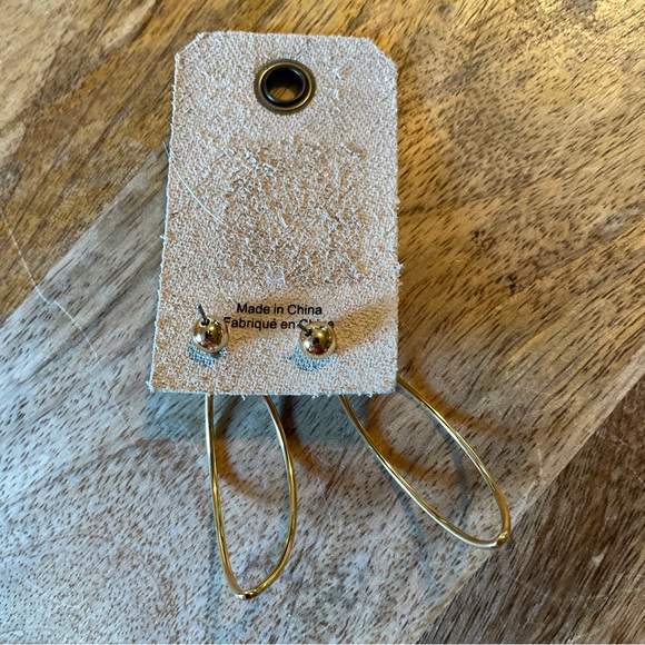 ANTHROPOLOGIE Gold  Earrings  Delicate 1” HalfRound Timeless Lightweight $59 NWT - Picture 7 of 11